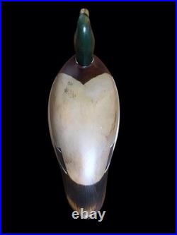 Mallard Duck Decoy, Marked Big Sky Carvers, Artist Signed, Carved Wood. Vintage