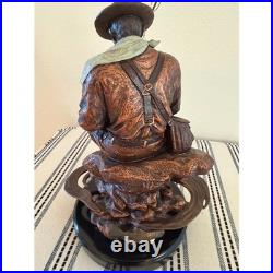 Marc Pierce Big Sky Carvers MP Fly Fisherman Bliss Sculpture 2011 Signed
