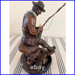 Marc Pierce Big Sky Carvers MP Fly Fisherman Bliss Sculpture 2011 Signed