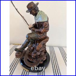 Marc Pierce Big Sky Carvers MP Fly Fisherman Bliss Sculpture 2011 Signed