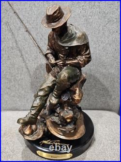 Marc Pierce MP Fly Fisherman Bliss Sculpture Bronze Appearance Heavy
