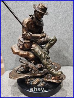 Marc Pierce MP Fly Fisherman Bliss Sculpture Bronze Appearance Heavy