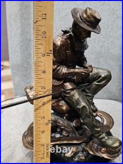 Marc Pierce MP Fly Fisherman Bliss Sculpture Bronze Appearance Heavy