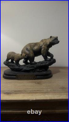 Marc Pierce Sculpture Mountain Matriarch Bear With Cub Big Sky Carvers