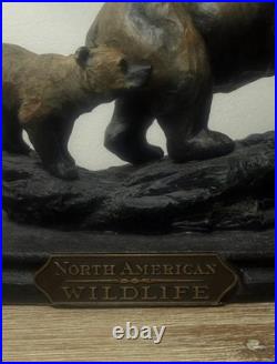 Marc Pierce Sculpture Mountain Matriarch Bear With Cub Big Sky Carvers