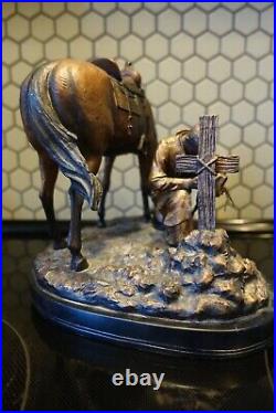 Marc Pierce Signature Collection Sculpture / Faith / Horse and Praying Cowboy