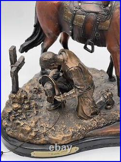 Marc Pierce Signature Collection Sculpture / Faith / Horse and Praying Cowboy