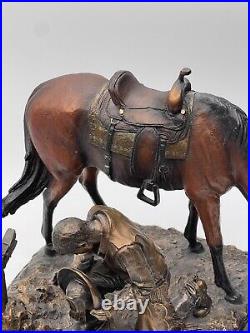 Marc Pierce Signature Collection Sculpture / Faith / Horse and Praying Cowboy