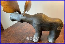 Montana Big Sky Carvers Large Moose Statue Carved With Antlers 1996
