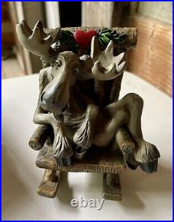 Mountain Mooses Big Sky Carvers Phyllis Driscoll moose rocker figurine