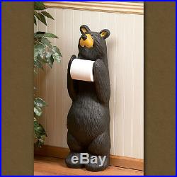 New Big Sky Carvers Bearfoots Bear Figurine John Standing Toilet Paper Holder