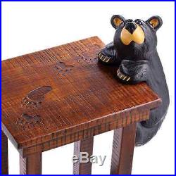 New Big Sky Carvers Jeff Fleming Bearfoots Bear Figurine Benjamin Side Table