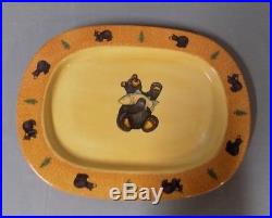 NEW Big Sky Carvers Bearfoot Large Oval Serving Platter Bear Trout Discontinued