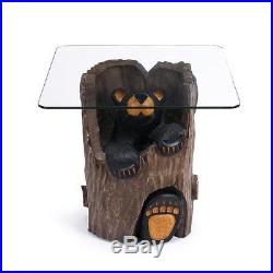 NEW IN BOX BEARFOOTS BEAR BIG SKY CARVERS RUTHIE SIDE END TABLE With GLASS TOP