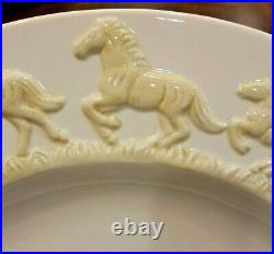 NEW! Set /4 Equine Elegance by Carol Grende Horse Dinner Plates Big Sky Carvers
