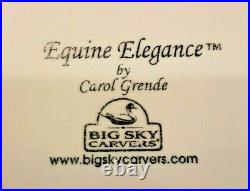NEW! Set /4 Equine Elegance by Carol Grende Horse Dinner Plates Big Sky Carvers