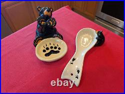 NWS Two Big Sky Carvers Jeff Flemming Bearfoots Bears Spoon / Soap Rests