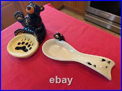 NWS Two Big Sky Carvers Jeff Flemming Bearfoots Bears Spoon / Soap Rests