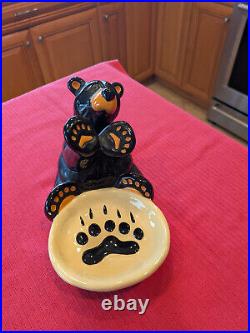 NWS Two Big Sky Carvers Jeff Flemming Bearfoots Bears Spoon / Soap Rests