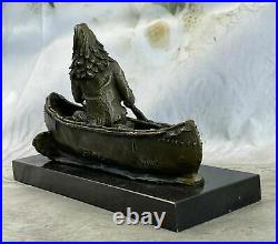 New Big Sky Carvers Bronze Sculpture Original Milo Canoe Fine Art Figurine Deal
