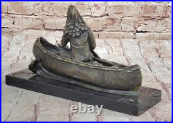 New Big Sky Carvers Bronze Sculpture Original Milo Canoe Fine Art Figurine Deco