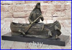 New Big Sky Carvers Bronze Sculpture Original Milo Canoe Fine Art Figurine Gift