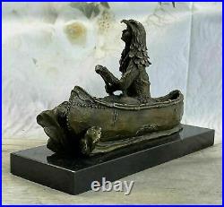 New Big Sky Carvers Bronze Sculpture Original Milo Canoe Fine Art Figurine Gift