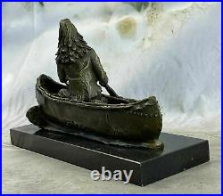 New Big Sky Carvers Bronze Sculpture Original Milo Canoe Fine Art Figurine Gift