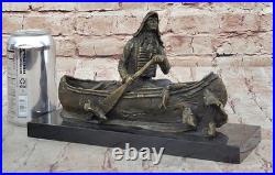 New Big Sky Carvers Bronze Sculpture Original Milo Canoe Fine Figurine Artwork
