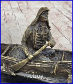 New Big Sky Carvers Bronze Sculpture Original Milo Canoe Fine Figurine Artwork