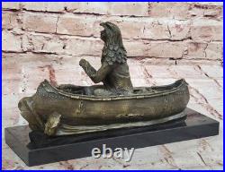 New Big Sky Carvers Bronze Sculpture Original Milo Canoe Trip Bear Bears Gift