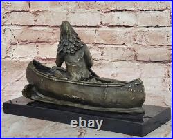 New Big Sky Carvers Bronze Sculpture Original Milo Canoe Trip Bear Bears Gift