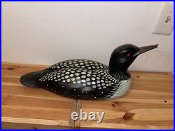 Nice Wooden Hand Painted Common Loon Duck By Big Sky Carvers Broken Beak