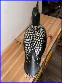 Nice Wooden Hand Painted Common Loon Duck By Big Sky Carvers Broken Beak