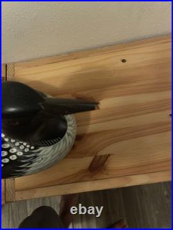 Nice Wooden Hand Painted Common Loon Duck By Big Sky Carvers Broken Beak