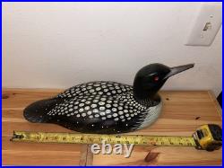 Nice Wooden Hand Painted Common Loon Duck By Big Sky Carvers Broken Beak
