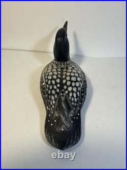 Nice Wooden Hand Painted Common Loon Duck By Big Sky Carvers Signed
