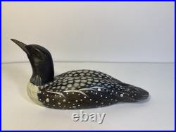 Nice Wooden Hand Painted Common Loon Duck By Big Sky Carvers Signed