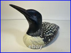 Nice Wooden Hand Painted Common Loon Duck By Big Sky Carvers Signed