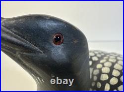 Nice Wooden Hand Painted Common Loon Duck By Big Sky Carvers Signed