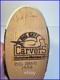Nice Wooden Hand Painted Common Loon Duck By Big Sky Carvers Signed
