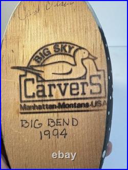 Nice Wooden Hand Painted Common Loon Duck By Big Sky Carvers Signed