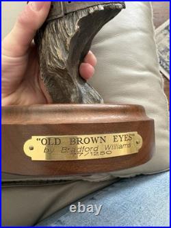 Old Brown Eyes sculpture by Big Sky Carvers