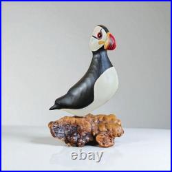 PUFFIN Original Carved Wood Bird, Artist signed Big Sky Carvers