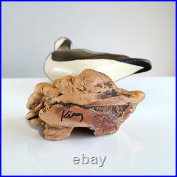 PUFFIN Original Carved Wood Bird, Artist signed Big Sky Carvers