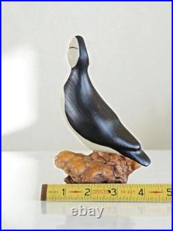 PUFFIN Original Carved Wood Bird, Artist signed Big Sky Carvers