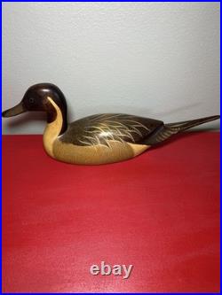 Parke Goodman Signed Antique Hand-Carved Wooden Duck Big Sky Carvers Montana