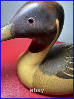 Parke Goodman Signed Antique Hand-Carved Wooden Duck Big Sky Carvers Montana