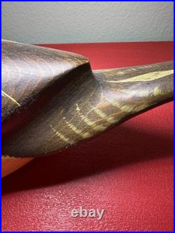 Parke Goodman Signed Antique Hand-Carved Wooden Duck Big Sky Carvers Montana