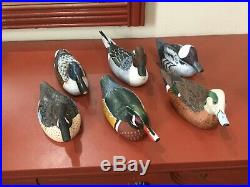 Peter Codd MIGRATIONS Boston LOT of SIX Hand Crafted Wood Duck Decoys 6 pcs